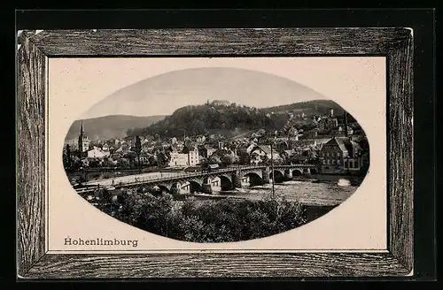 Präge-AK Hohenlimburg, Ortspartie mit Brücke