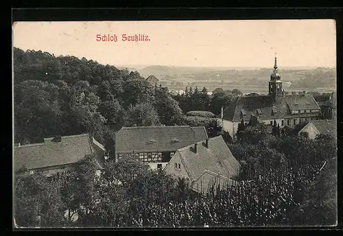 AK Seusslitz, Ortspartie mit Schloss