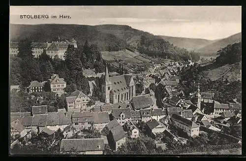 AK Stolberg im Harz, Ortsansicht mit Umland