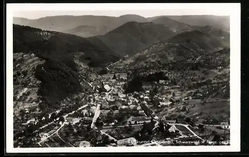 AK Oppenau, Schwarzwald, Luftkurort vom Flugzeug aus