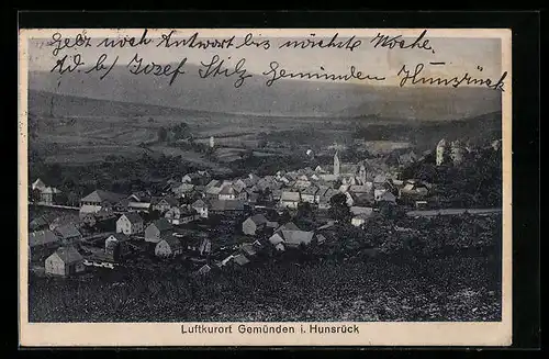 AK Gemünden i. Hunsrück, Ortsansicht von oben