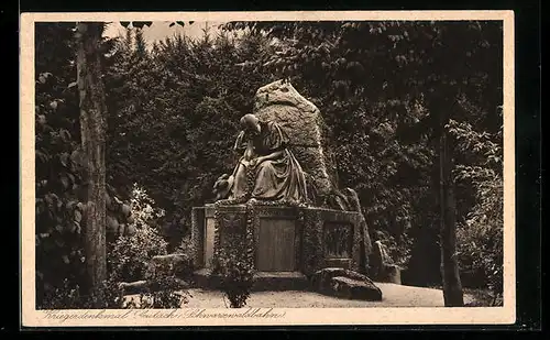 AK Gutach /Schwarzwaldbahn, Blick auf das Kriegerdenkmal