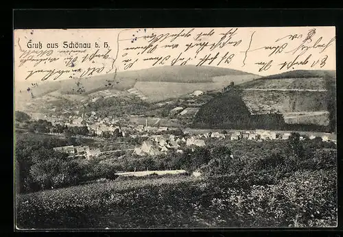 AK Schönau b. H., Blick auf den Ort