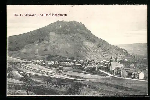 AK Heppingen, Blick auf das Dorf und die Landskrone