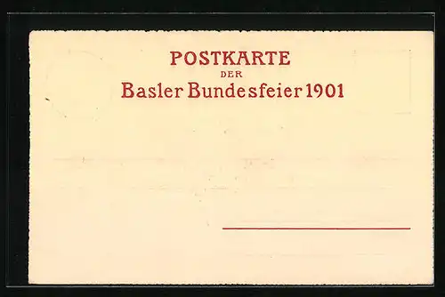 Lithographie Basel, Die Landfahrergruppe, Basler Festspiel 1901