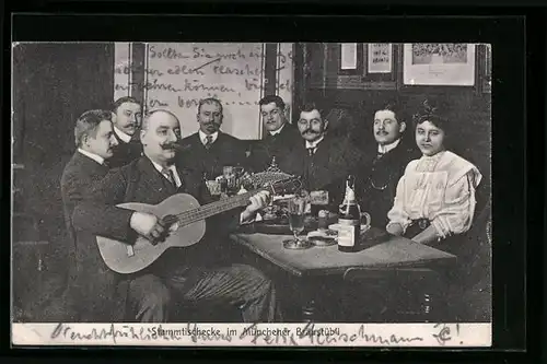 AK Hamburg, Gasthaus Münchener Bräustüb`l, Grosse Theaterstrasse 4, Stammtischecke