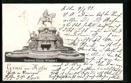 AK Köln, Denkmal Kaiser Wilhelm I