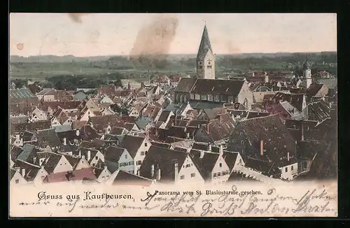 Klapp-AK Kaufbeuren, Panorama vom St. Blasiusturm aus