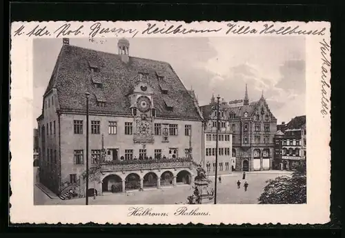 AK Heilbronn, Rathaus mit Brunnen