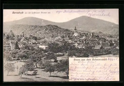 AK Gernsbach /Schwarzwald, Teilansicht von der Loffenauer Strasse aus