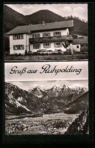 AK Ruhpolding /Obb., Pension Schausbreitner, Teilansicht