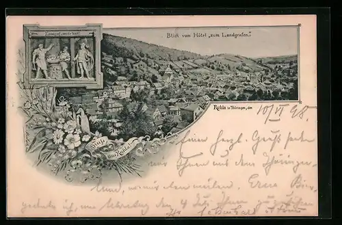 AK Ruhla in Thüringen, Blick vom Hotel Zum Landgrafens