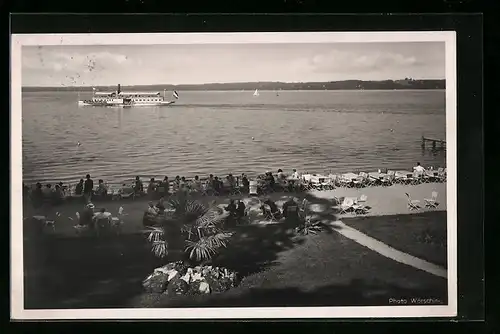 AK Bernried am Starnberger See, Strand-Kaffee Josef Herrmann