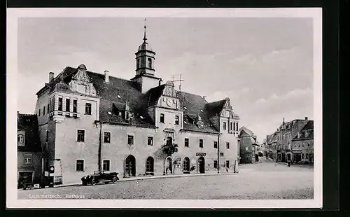 AK Lommatzsch, Blick auf Rathaus