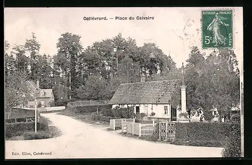 AK Cottévrard, Place du Calvaire