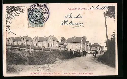AK Neufchâtel-en-Bray, Rue Saint-Vincent, Cite de la Caisse d`Epargne