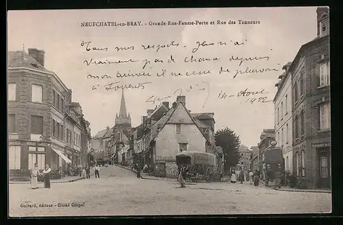 AK Neufchatel-en-Bray, Grande-Rue-Fausse-Porte et Rue des Tanneurs