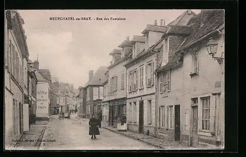 AK Neufchatel-en-Bray, Rue des Fontaines