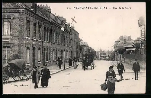 AK Neufchatel-en-Bray, Rue de la Gare