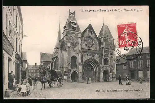 AK Blangy-sur-Bresle, Place de l`Eglise