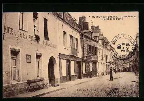 AK Blangy-sur-Bresle, Grande Rue, Hotel de la Poste
