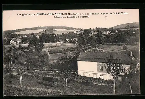 AK Croisy-sur-Andelle, Vue generale, prise de l`ancien Moulin de Vascoeuil