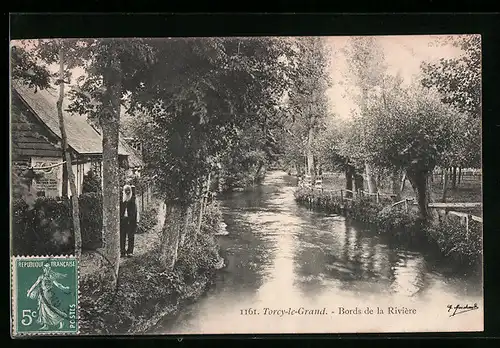 AK Torcy-le-Grand, Bords de la Riviere