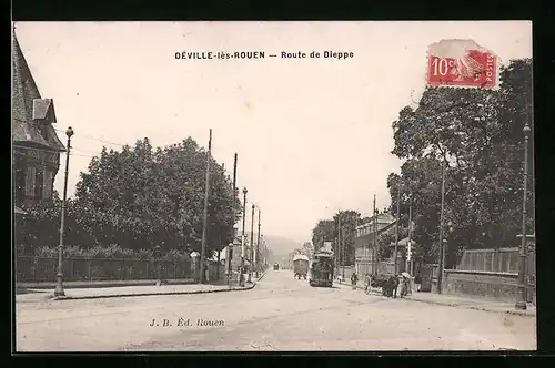 AK Deville-les-Rouen, Route de Dieppe