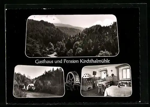 AK Thalheim, Gasthaus und Pension Kirchthalmühle, Innenansicht, Panorama