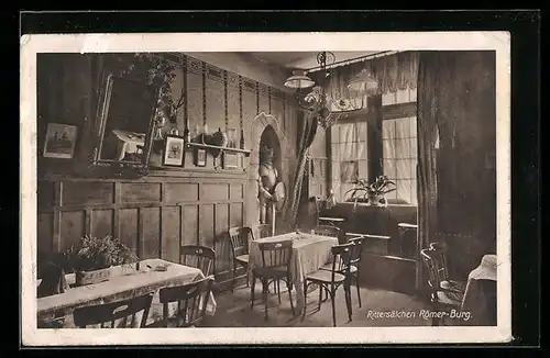 AK Boppard a. Rh., Hotel Pension Römer-Burg, Bes.: Eduard Braun, Rittersälchen