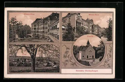 AK Oberkaufungen, Heilstätte, Frauen-Haus, Männer-Haus, Kapelle
