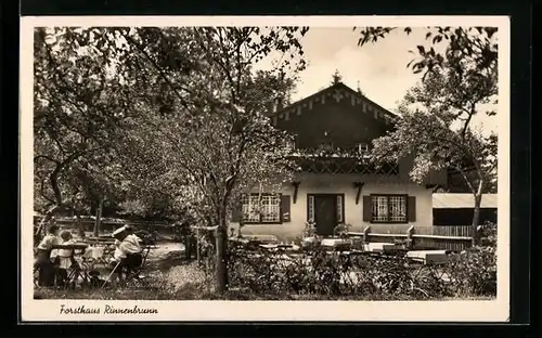 AK Neuhaus /Pegnitz, Gaststätte Forsthaus Rinnenbrunn mit Garten