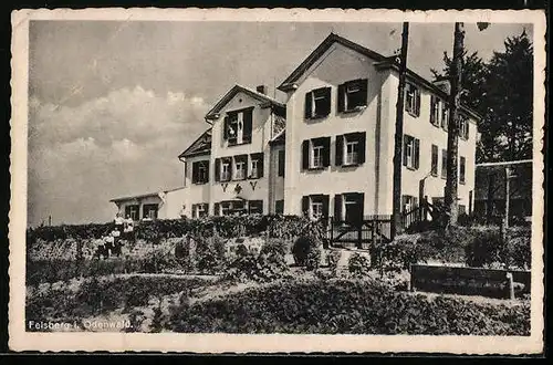 AK Felsberg /Odenwald, Doppelhaus mit Garten und Herrengruppe