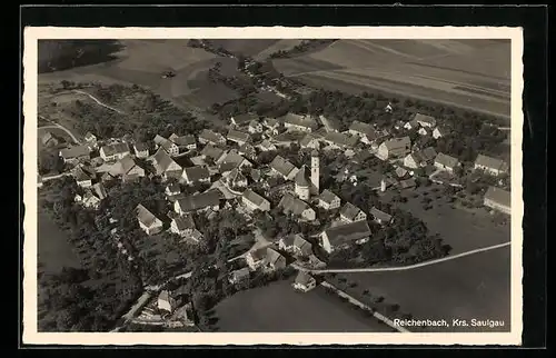AK Reichenbach /Kr. Saulgau, Gesamtansicht mit Umgebung vom Flugzeug aus