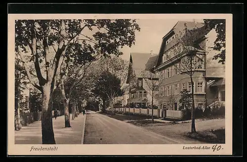 AK Freudenstadt, Partie in der Lauterbad-Allee