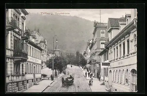 AK Triberg, Hauptstrasse mit Gasthof Adler