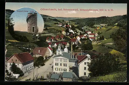AK Gütenbach, Ortsansicht und Brend-Turm