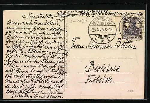 AK Neustrelitz, Ortspartie an der Kirche