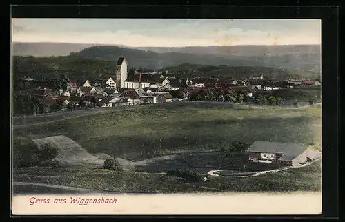 AK Wiggensbach, Ortsansicht mit Gehöft