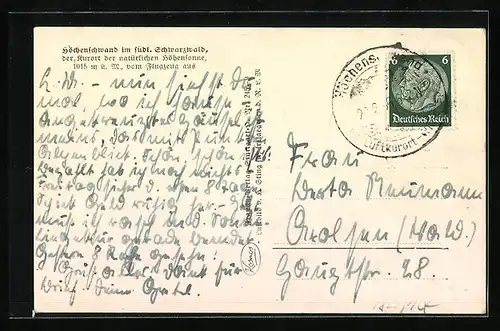 AK Höchenschwand /Schwarzw., Ortsansicht mit Kirche