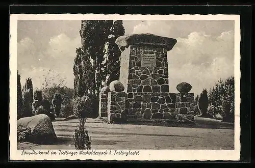 AK Fallingbostel, Löns-Denkmal im Tietlinger Wacholderpark