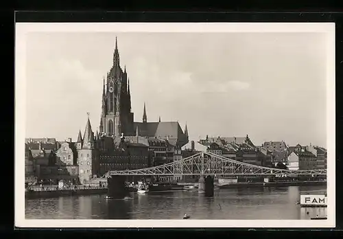 AK Alt-Frankfurt, Uferpartie mit Dom
