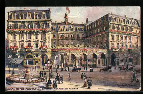 Künstler-AK Charles F. Flower: Frankfurt a. M., Grand Hotel Frankfurter Hof
