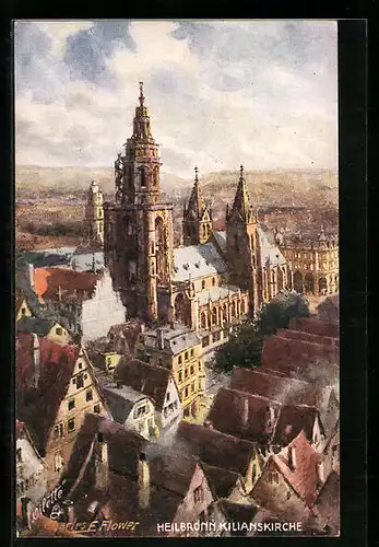 Künstler-AK Charles F. Flower: Heilbronn, Blick auf Kilianskirche