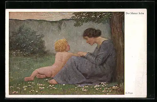 Künstler-AK sign. O. Popp: Der Mutter Sohn