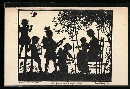 Künstler-AK sign. Gerda Luise Schmidt: Vom Himmel hoch o Englein kommt