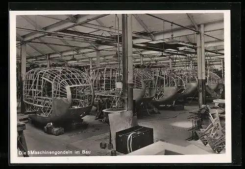 AK Maschinengondeln im Bau, Zeppelin