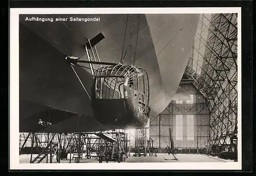 AK Aufhängung einer Zeppelin-Seitengondel