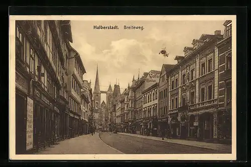 AK Halberstadt, Blick in den Breitweg