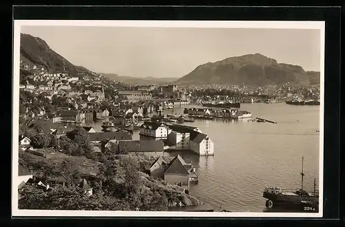 AK Bergen, Teilansicht aus der Vogelschau